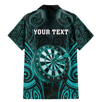 Personalised New Zealand Darts Family Matching Mermaid Dress and Hawaiian Shirt Turquoise Dart Board Maori Pattern