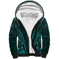 Personalised New Zealand Darts Sherpa Hoodie Turquoise Dart Board Maori Pattern LT05 Unisex Turquoise - Polynesian Pride
