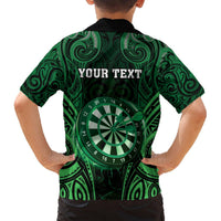 Personalised New Zealand Darts Hawaiian Shirt Green Dart Board Maori Pattern LT05 - Polynesian Pride