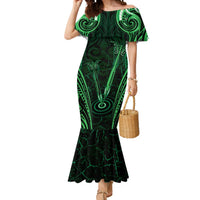 Personalised New Zealand Darts Mermaid Dress Green Dart Board Maori Pattern LT05 Women Green - Polynesian Pride