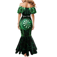 Personalised New Zealand Darts Mermaid Dress Green Dart Board Maori Pattern LT05 - Polynesian Pride