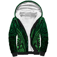 Personalised New Zealand Darts Sherpa Hoodie Green Dart Board Maori Pattern LT05 Unisex Green - Polynesian Pride