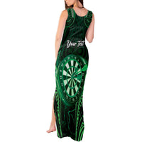 Personalised New Zealand Darts Tank Maxi Dress Green Dart Board Maori Pattern LT05 - Polynesian Pride
