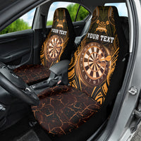 Personalised New Zealand Darts Car Seat Cover Gold Dart Board Maori Pattern
