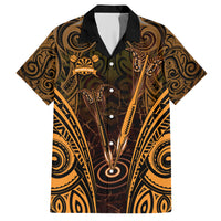 Personalised New Zealand Darts Hawaiian Shirt Gold Dart Board Maori Pattern LT05 Gold - Polynesian Pride