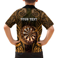 Personalised New Zealand Darts Hawaiian Shirt Gold Dart Board Maori Pattern LT05 - Polynesian Pride
