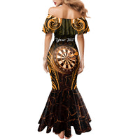 Personalised New Zealand Darts Mermaid Dress Gold Dart Board Maori Pattern LT05 - Polynesian Pride
