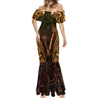 Personalised New Zealand Darts Mermaid Dress Gold Dart Board Maori Pattern LT05 - Polynesian Pride