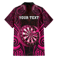 Personalised New Zealand Darts Hawaiian Shirt Pink Dart Board Maori Pattern LT05 - Polynesian Pride