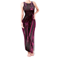 Personalised New Zealand Darts Tank Maxi Dress Pink Dart Board Maori Pattern LT05 Women Pink - Polynesian Pride