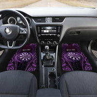 Personalised New Zealand Darts Car Mats Purple Dart Board Maori Pattern