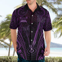 Personalised New Zealand Darts Hawaiian Shirt Purple Dart Board Maori Pattern LT05 - Polynesian Pride