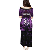 Personalised New Zealand Darts Puletasi Purple Dart Board Maori Pattern LT05 - Polynesian Pride