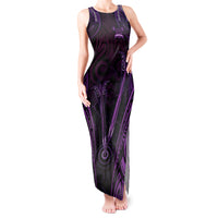 Personalised New Zealand Darts Tank Maxi Dress Purple Dart Board Maori Pattern LT05 Women Purple - Polynesian Pride