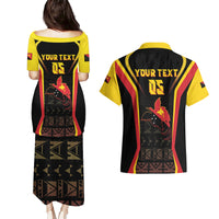Custom Papua New Guinea Cricket Couples Matching Puletasi and Hawaiian Shirt 2024 World Cup LT05 - Polynesian Pride