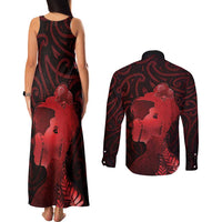 Aotearoa Mana Wahine Couples Matching Tank Maxi Dress and Long Sleeve Button Shirt The Spiritual Power Of Women