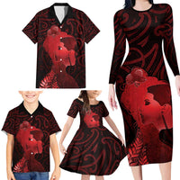 Aotearoa Mana Wahine Family Matching Long Sleeve Bodycon Dress and Hawaiian Shirt The Spiritual Power Of Women