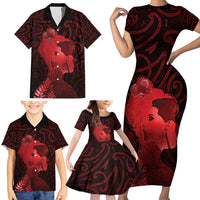 Aotearoa Mana Wahine Family Matching Short Sleeve Bodycon Dress and Hawaiian Shirt The Spiritual Power Of Women