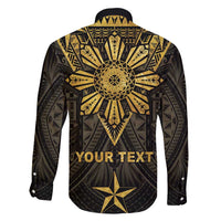 Personalised Philippines Independence Day Family Matching Long Sleeve Bodycon Dress and Hawaiian Shirt Filipinos Sun Star Tribal