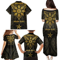 Personalised Philippines Independence Day Family Matching Puletasi and Hawaiian Shirt Filipinos Sun Star Tribal