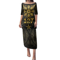 Personalised Philippines Independence Day Family Matching Puletasi and Hawaiian Shirt Filipinos Sun Star Tribal