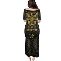 Personalised Philippines Independence Day Family Matching Puletasi and Hawaiian Shirt Filipinos Sun Star Tribal