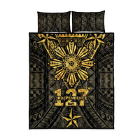 Philippines Independence Day Quilt Bed Set Filipinos Sun Star Tribal