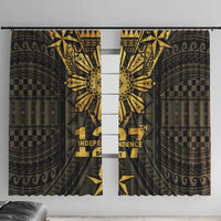 Philippines Independence Day Window Curtain Filipinos Sun Star Tribal LT05 With Hooks Gold - Polynesian Pride