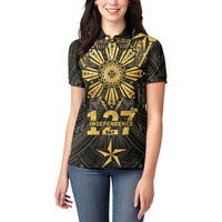 Personalised Philippines Independence Day Women Polo Shirt Filipinos Sun Star Tribal