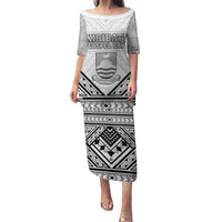 Personalised Kiribati Gospel Day Family Matching Puletasi and Hawaiian Shirt Coat Of Arms Polynesian Pattern