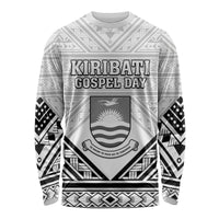 Personalised Kiribati Gospel Day Long Sleeve Shirt Coat Of Arms Polynesian Pattern
