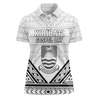 Personalised Kiribati Gospel Day Women Polo Shirt Coat Of Arms Polynesian Pattern
