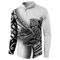 Solomon Islands Nguzunguzu Button Sweatshirt Polynesian Tribal Pattern