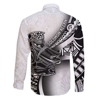 Solomon Islands Nguzunguzu Family Matching Off The Shoulder Long Sleeve Dress and Hawaiian Shirt Polynesian Tribal Pattern