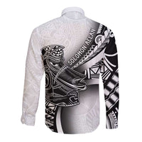 Solomon Islands Nguzunguzu Long Sleeve Button Shirt Polynesian Tribal Pattern