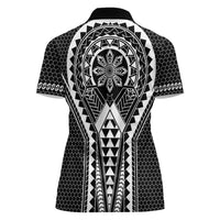 Philippines Batok Tribal Inspired Tattoo Black Women Polo Shirt LT05 - Polynesian Pride