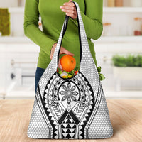 Philippines Batok Tribal Inspired Tattoo White Grocery Bag LT05 - Polynesian Pride