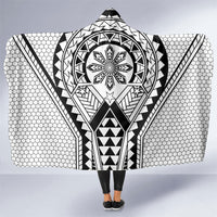 Philippines Batok Tribal Inspired Tattoo White Hooded Blanket LT05 One Size White - Polynesian Pride