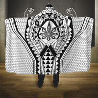 Philippines Batok Tribal Inspired Tattoo White Hooded Blanket LT05 - Polynesian Pride