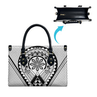 Philippines Batok Tribal Inspired Tattoo White Leather Bag LT05 - Polynesian Pride