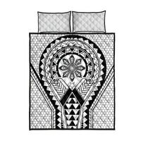 Philippines Batok Tribal Inspired Tattoo White Quilt Bed Set LT05 - Polynesian Pride