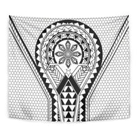 Philippines Batok Tribal Inspired Tattoo White Tapestry LT05 - Polynesian Pride