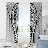Philippines Batok Tribal Inspired Tattoo White Window Curtain LT05 - Polynesian Pride