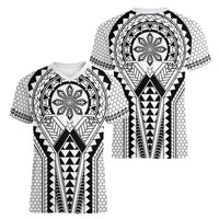 Philippines Batok Tribal Inspired Tattoo White Women V-Neck T-Shirt LT05 - Polynesian Pride