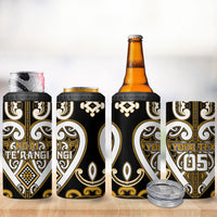 Custom Aotearoa Ngai Te Rangi 4 in 1 Can Cooler Tumbler Maori Tribal Pattern LT05 - Polynesian Pride