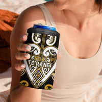Custom Aotearoa Ngai Te Rangi 4 in 1 Can Cooler Tumbler Maori Tribal Pattern LT05 - Polynesian Pride