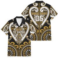 Custom Aotearoa Ngai Te Rangi Family Matching Summer Maxi Dress and Hawaiian Shirt Maori Tribal Pattern LT05 Dad's Shirt - Short Sleeve Gold - Polynesian Pride