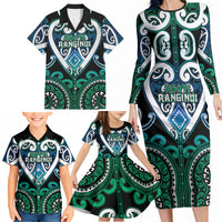 Custom Aotearoa Ngati Ranginui Family Matching Long Sleeve Bodycon Dress and Hawaiian Shirt Maori Tribal Pattern LT05 - Polynesian Pride