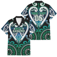 Custom Aotearoa Ngati Ranginui Family Matching Mermaid Dress and Hawaiian Shirt Maori Tribal Pattern LT05 Dad's Shirt - Short Sleeve Cyan - Polynesian Pride