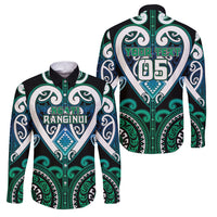 Custom Aotearoa Ngati Ranginui Family Matching Mermaid Dress and Hawaiian Shirt Maori Tribal Pattern LT05 Dad's Shirt - Long Sleeve Cyan - Polynesian Pride